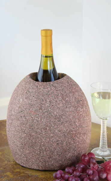 Oval Pink Granite Stone Wine Chiller 9